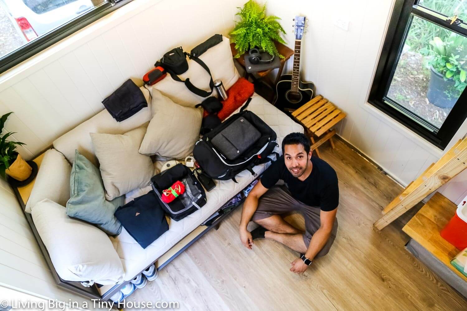 Minimalist Lives in Amazing Tiny House & Fits All His Belongings Into A Backpack