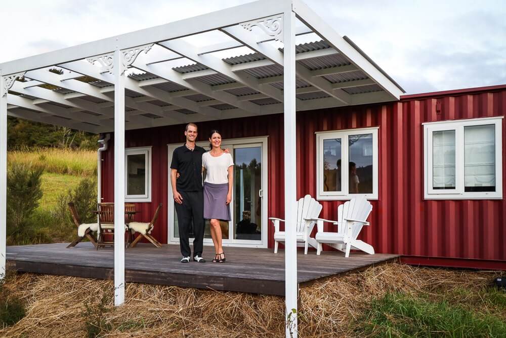 Off-The-Grid 40ft Shipping Container Home Even Charges Electric Car